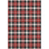 8' X 10' Black Red And White Abstract Geometric Washable Area Rug With UV Protection
