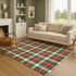 8' X 10' Emerald Red And Green Abstract Geometric Washable Area Rug With UV Protection