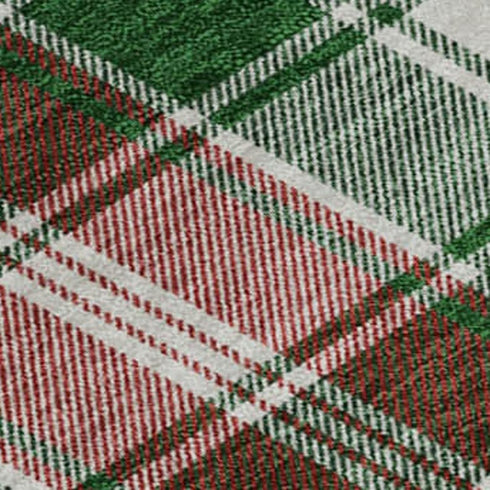 8' X 10' Emerald Red And Green Abstract Geometric Washable Area Rug With UV Protection