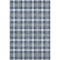 5' X 8' Navy Blue Ivory And Gray Abstract Geometric Washable Area Rug With UV Protection