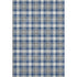 5' X 8' Navy Blue Ivory And Gray Abstract Geometric Washable Area Rug With UV Protection