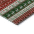 8' Red Green And Ivory Abstract Geometric Washable Round Rug With UV Protection