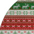 8' Red Green And Ivory Abstract Geometric Washable Round Rug With UV Protection
