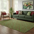 5' X 8' Fern Green And Red Abstract Geometric Washable Area Rug With UV Protection