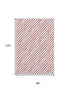 8' X 10' Red And White Abstract Geometric Washable Area Rug With UV Protection
