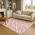 8' X 10' Red And White Abstract Geometric Washable Area Rug With UV Protection