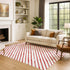 8' X 10' Red And White Abstract Geometric Washable Area Rug With UV Protection