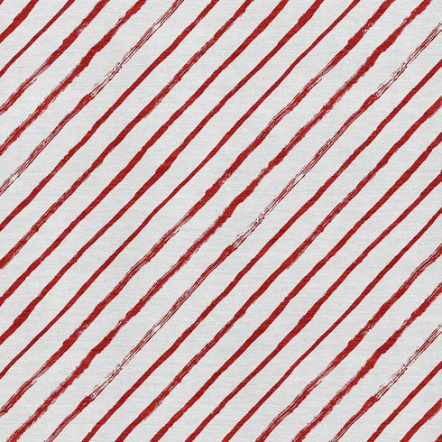8' X 10' Red And White Abstract Geometric Washable Area Rug With UV Protection