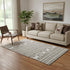5' X 8' Brown And Ivory Abstract Geometric Washable Area Rug With UV Protection