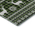 8' Green Ivory And Black Abstract Geometric Washable Round Rug With UV Protection
