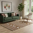 5' X 8' Fern Green Red And Ivory Abstract Geometric Washable Area Rug With UV Protection
