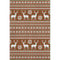 5' X 8' Fern Green Red And Ivory Abstract Geometric Washable Area Rug With UV Protection