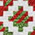 5' X 8' Fern Green Red And Ivory Abstract Geometric Washable Area Rug With UV Protection