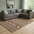 8' X 10' Fern Green Red And Ivory Abstract Geometric Washable Area Rug With UV Protection