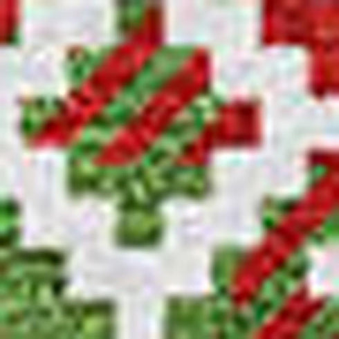 8' X 10' Fern Green Red And Ivory Abstract Geometric Washable Area Rug With UV Protection
