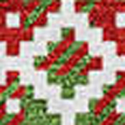 8' X 10' Fern Green Red And Ivory Abstract Geometric Washable Area Rug With UV Protection