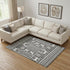 9' X 12' Gray Black And Ivory Abstract Geometric Washable Area Rug With UV Protection