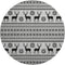 8' Silver Black And Ivory Abstract Geometric Washable Round Rug With UV Protection