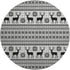 8' Silver Black And Ivory Abstract Geometric Washable Round Rug With UV Protection