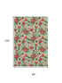 8' X 10' Artichoke Green Red And Black Abstract Geometric Washable Area Rug With UV Protection