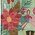 8' X 10' Artichoke Green Red And Black Abstract Geometric Washable Area Rug With UV Protection