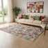 5' X 8' Beige Red And Black Abstract Geometric Washable Area Rug With UV Protection
