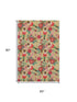 5' X 8' Gold Red And Black Abstract Geometric Washable Area Rug With UV Protection