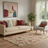 5' X 8' Gold Red And Black Abstract Geometric Washable Area Rug With UV Protection