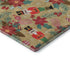 5' X 8' Gold Red And Black Abstract Geometric Washable Area Rug With UV Protection