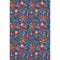 5' X 8' Navy Blue Red And Black Abstract Geometric Washable Area Rug With UV Protection