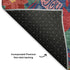 5' X 8' Navy Blue Red And Black Abstract Geometric Washable Area Rug With UV Protection
