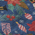 8' Navy Blue Red And Black Abstract Geometric Washable Round Rug With UV Protection