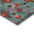 9' X 12' Teal Red And Black Abstract Geometric Washable Area Rug With UV Protection
