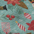 9' X 12' Teal Red And Black Abstract Geometric Washable Area Rug With UV Protection