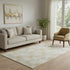 5' X 8' Beige Gold And Gray Abstract Geometric Washable Area Rug With UV Protection