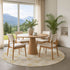 8' Beige Gold And Gray Abstract Geometric Washable Round Rug With UV Protection