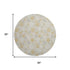 8' Beige Gold And Gray Abstract Geometric Washable Round Rug With UV Protection