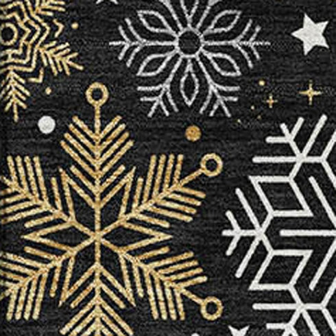 5' X 8' Black Gold And Ivory Abstract Geometric Washable Area Rug With UV Protection