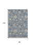 8' X 10' Gray Blue And Ivory Abstract Geometric Washable Area Rug With UV Protection