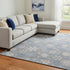 8' X 10' Gray Blue And Ivory Abstract Geometric Washable Area Rug With UV Protection