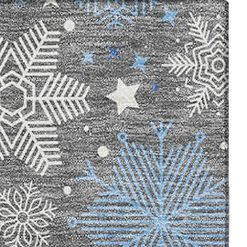 8' X 10' Gray Blue And Ivory Abstract Geometric Washable Area Rug With UV Protection