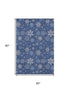 5' X 8' Navy Blue And Ivory Abstract Geometric Washable Area Rug With UV Protection
