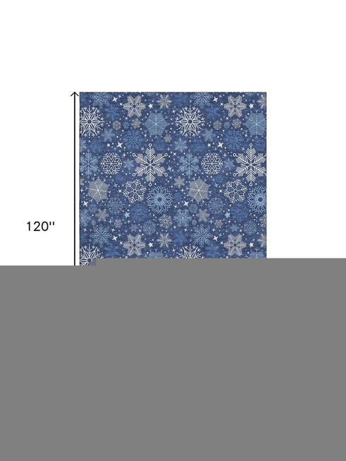 8' X 10' Navy Blue And Ivory Abstract Geometric Washable Area Rug With UV Protection