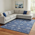 8' X 10' Navy Blue And Ivory Abstract Geometric Washable Area Rug With UV Protection
