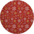8' Red Gold And Ivory Abstract Geometric Washable Round Rug With UV Protection