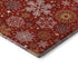 8' Red Gold And Ivory Abstract Geometric Washable Round Rug With UV Protection