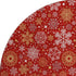 8' Red Gold And Ivory Abstract Geometric Washable Round Rug With UV Protection
