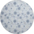 8' Sky Blue And Ivory Abstract Geometric Washable Round Rug With UV Protection