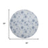8' Sky Blue And Ivory Abstract Geometric Washable Round Rug With UV Protection