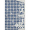 5' X 8' Blue Ivory And Gray Gingham Washable Area Rug With UV Protection